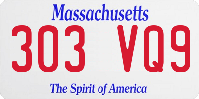 MA license plate 303VQ9