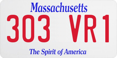 MA license plate 303VR1