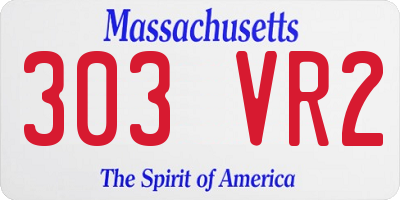 MA license plate 303VR2