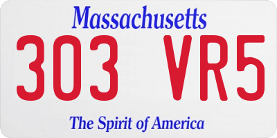 MA license plate 303VR5
