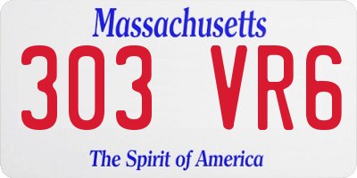 MA license plate 303VR6
