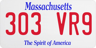 MA license plate 303VR9