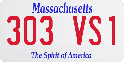 MA license plate 303VS1