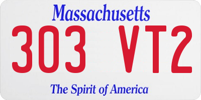 MA license plate 303VT2
