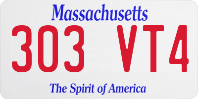 MA license plate 303VT4