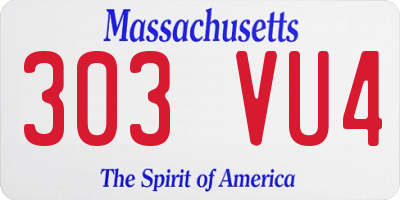 MA license plate 303VU4