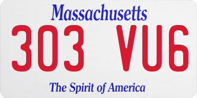 MA license plate 303VU6