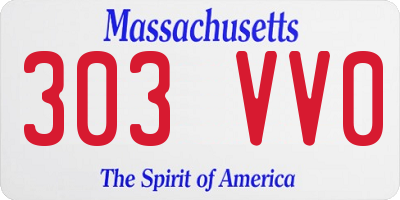 MA license plate 303VV0