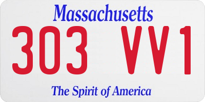 MA license plate 303VV1