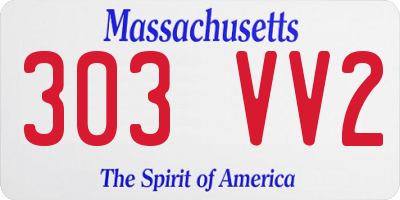 MA license plate 303VV2