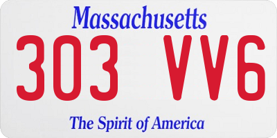 MA license plate 303VV6