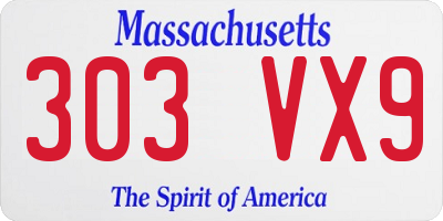 MA license plate 303VX9