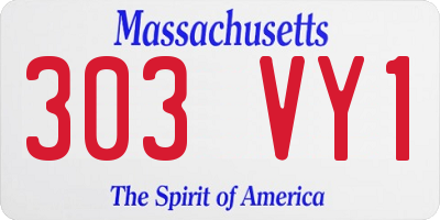 MA license plate 303VY1
