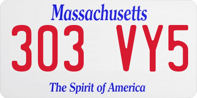 MA license plate 303VY5