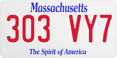 MA license plate 303VY7