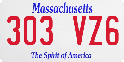 MA license plate 303VZ6