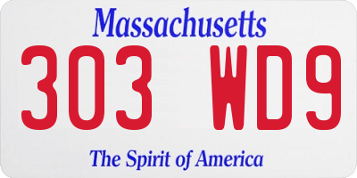 MA license plate 303WD9