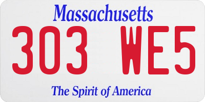 MA license plate 303WE5