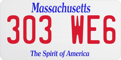 MA license plate 303WE6