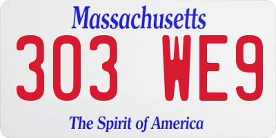 MA license plate 303WE9