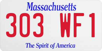 MA license plate 303WF1