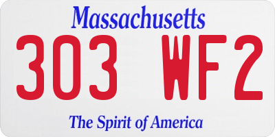MA license plate 303WF2