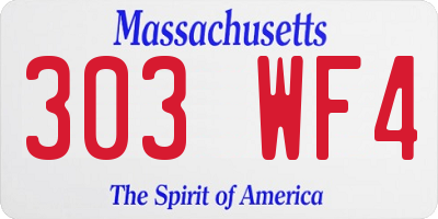 MA license plate 303WF4