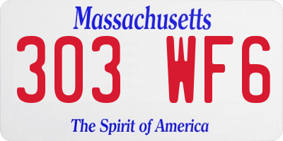 MA license plate 303WF6