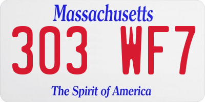 MA license plate 303WF7