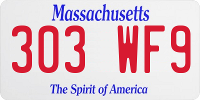 MA license plate 303WF9