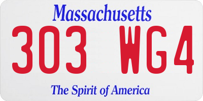 MA license plate 303WG4