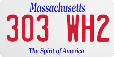 MA license plate 303WH2