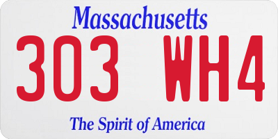MA license plate 303WH4