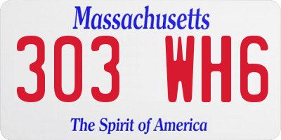 MA license plate 303WH6