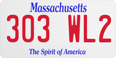 MA license plate 303WL2