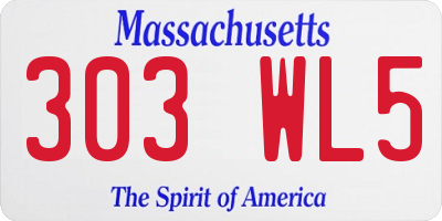 MA license plate 303WL5