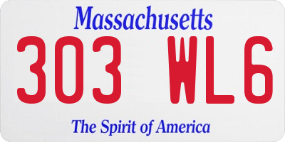 MA license plate 303WL6