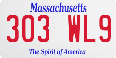 MA license plate 303WL9