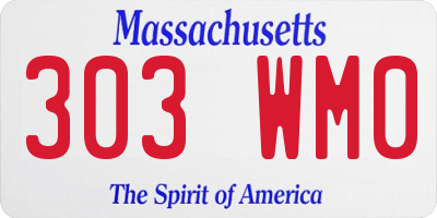 MA license plate 303WM0