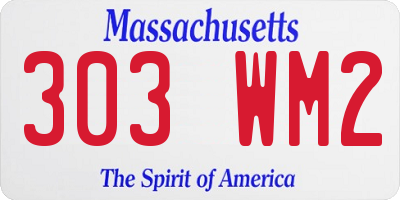 MA license plate 303WM2