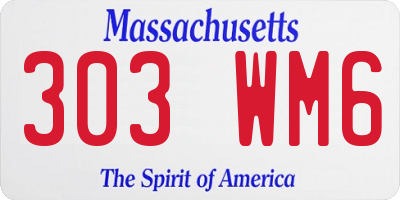 MA license plate 303WM6
