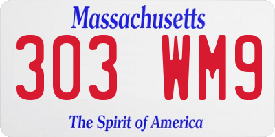 MA license plate 303WM9