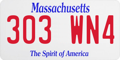 MA license plate 303WN4