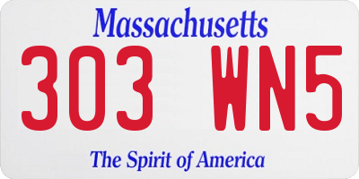MA license plate 303WN5