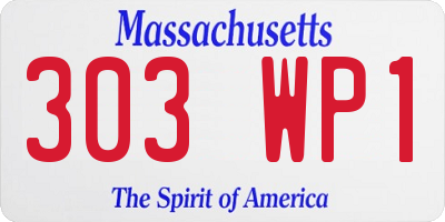 MA license plate 303WP1