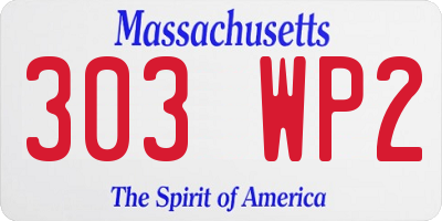 MA license plate 303WP2