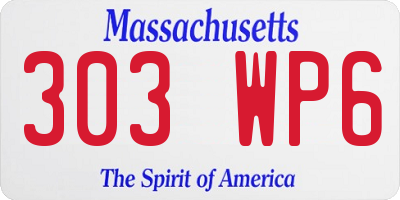 MA license plate 303WP6