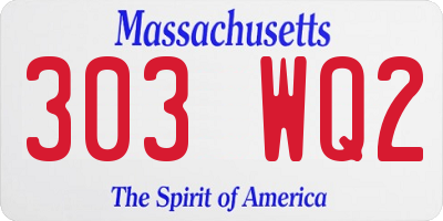 MA license plate 303WQ2