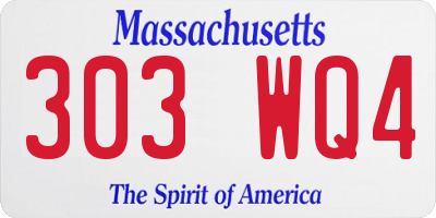 MA license plate 303WQ4