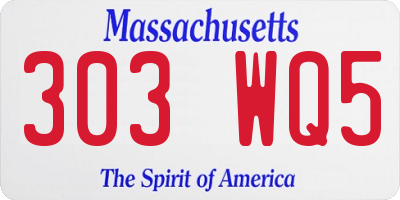MA license plate 303WQ5